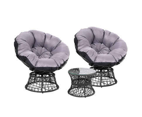 Patio papasan chair online & ottoman set