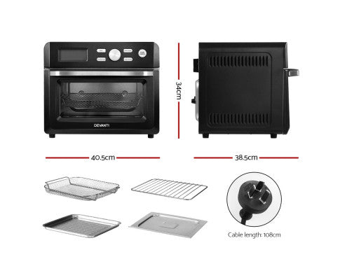 Black 20L Air Fryer Convection Oven