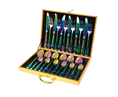 24PC Rainbow Stainless Steel Cutlery Set