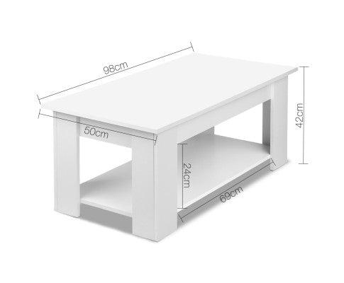 Coffee Table with Lift Up Top - White