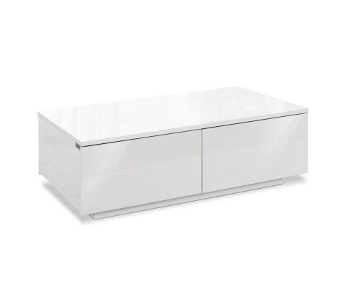 4 Drawer High Gloss Modern Coffee Table - White