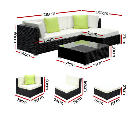 5PC Outdoor Lounge and Table Set