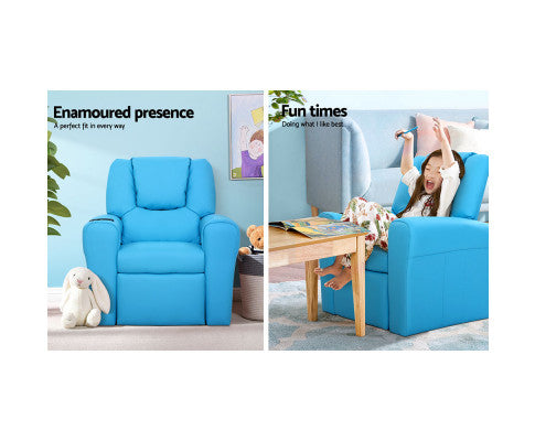 Kids Recliner Lounge - Blue