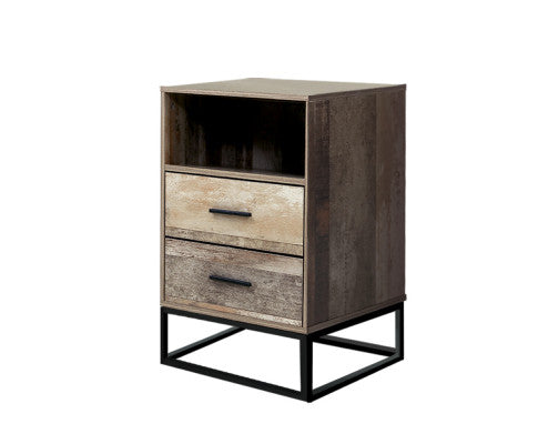 2 Drawer Rustic Look Bedside Table