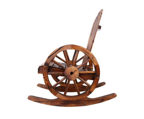 Wooden Wagon Wheel Rocking Chair